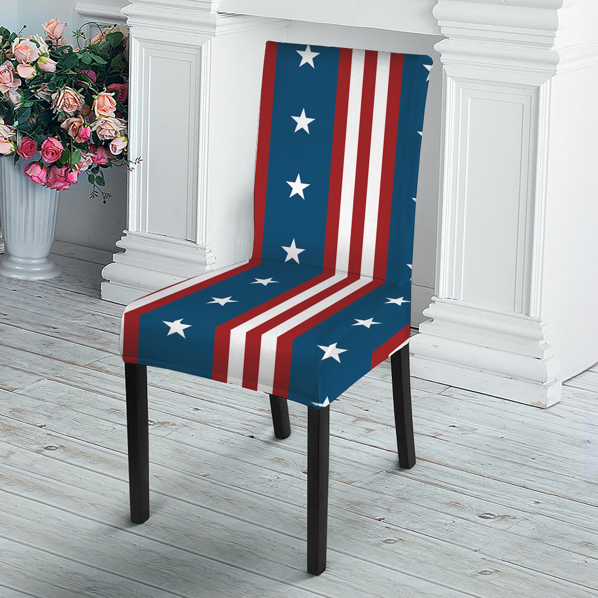 USA Independence Day Pattern Print Dining Chair Slipcover