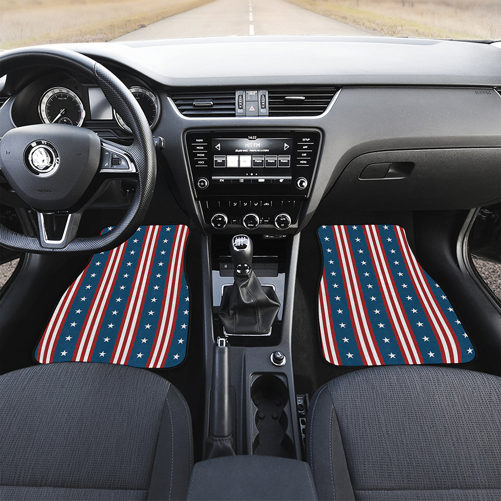 USA Independence Day Pattern Print Front and Back Car Floor Mats