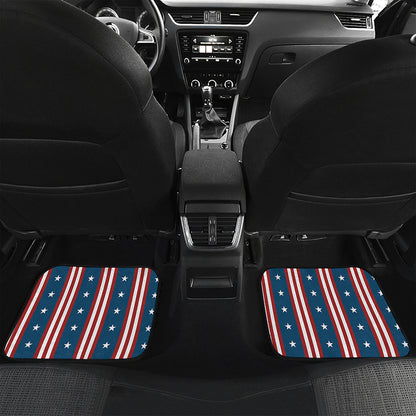 USA Independence Day Pattern Print Front and Back Car Floor Mats