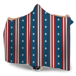 USA Independence Day Pattern Print Hooded Blanket