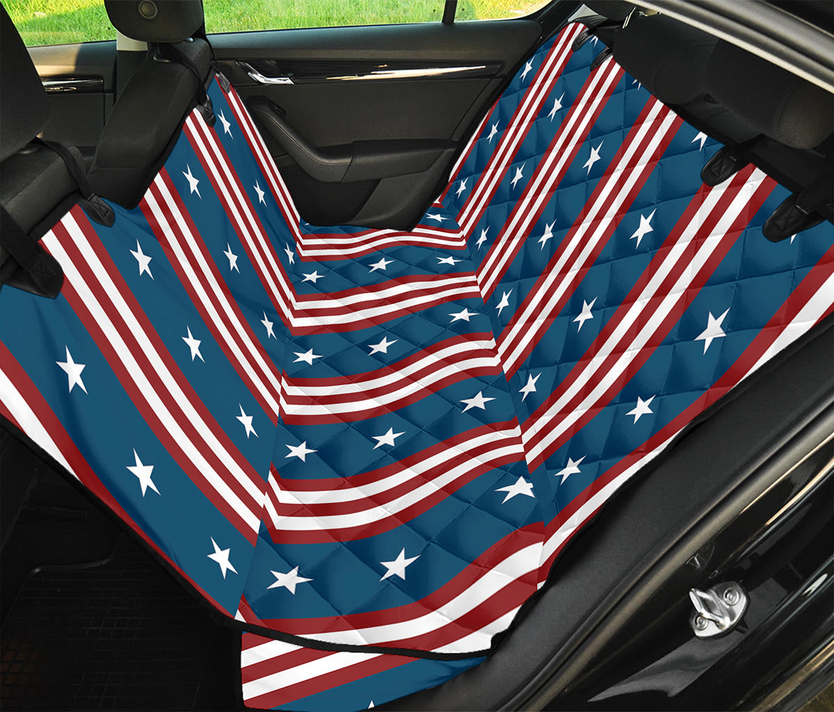 USA Independence Day Pattern Print Pet Car Back Seat Cover