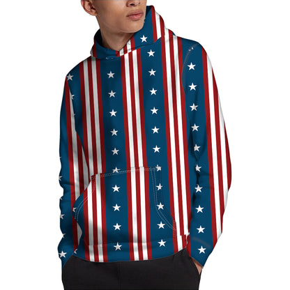 USA Independence Day Pattern Print Pullover Hoodie