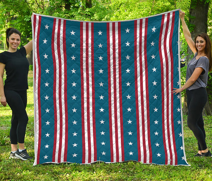USA Independence Day Pattern Print Quilt