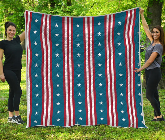 USA Independence Day Pattern Print Quilt