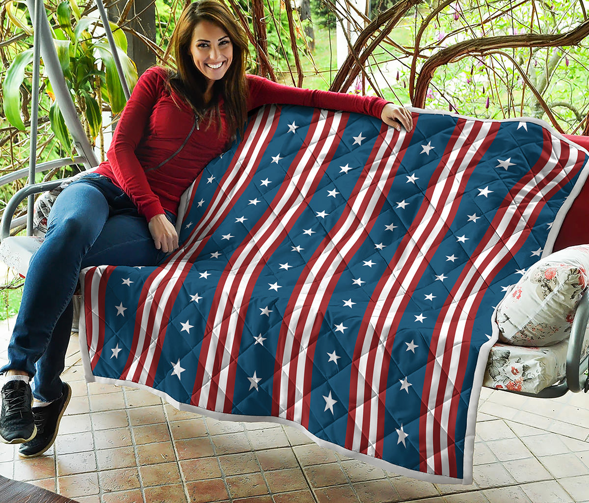 USA Independence Day Pattern Print Quilt