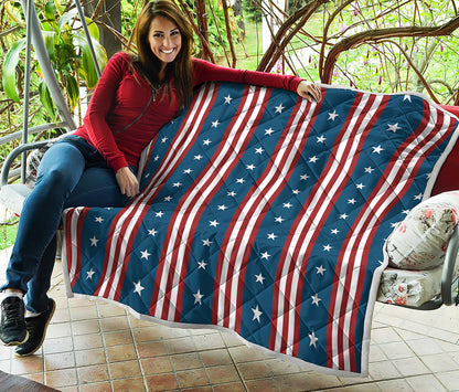 USA Independence Day Pattern Print Quilt