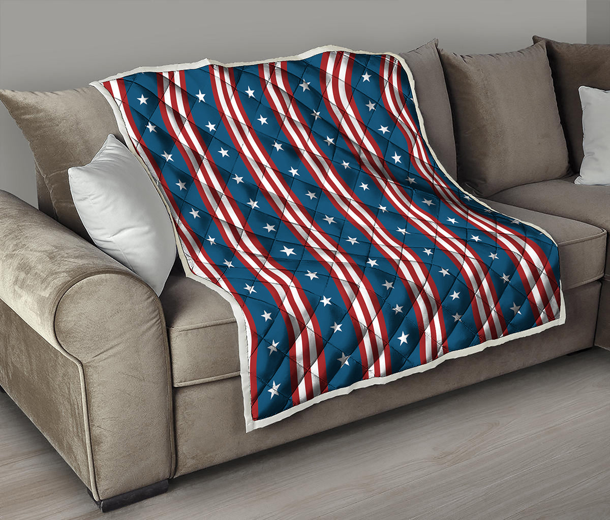 USA Independence Day Pattern Print Quilt