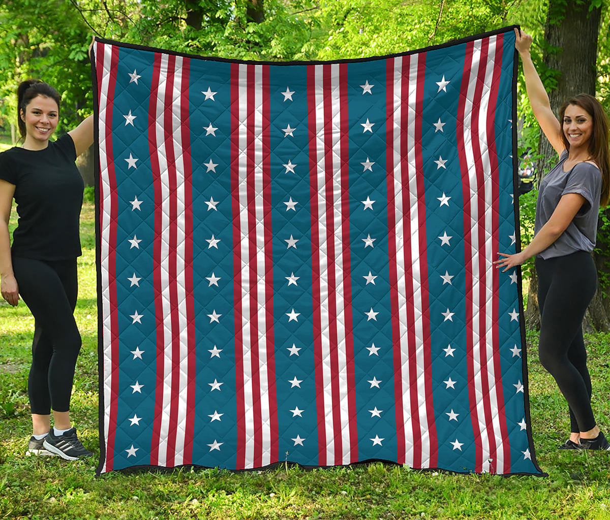 USA Independence Day Pattern Print Quilt