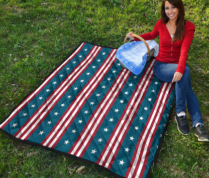 USA Independence Day Pattern Print Quilt