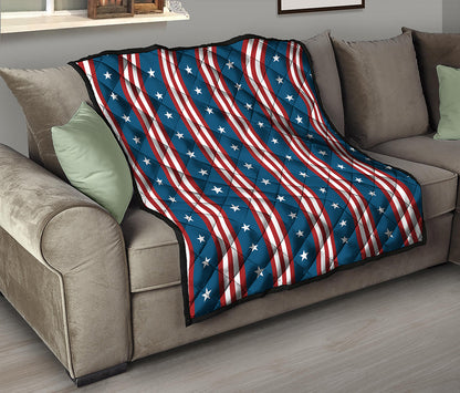 USA Independence Day Pattern Print Quilt