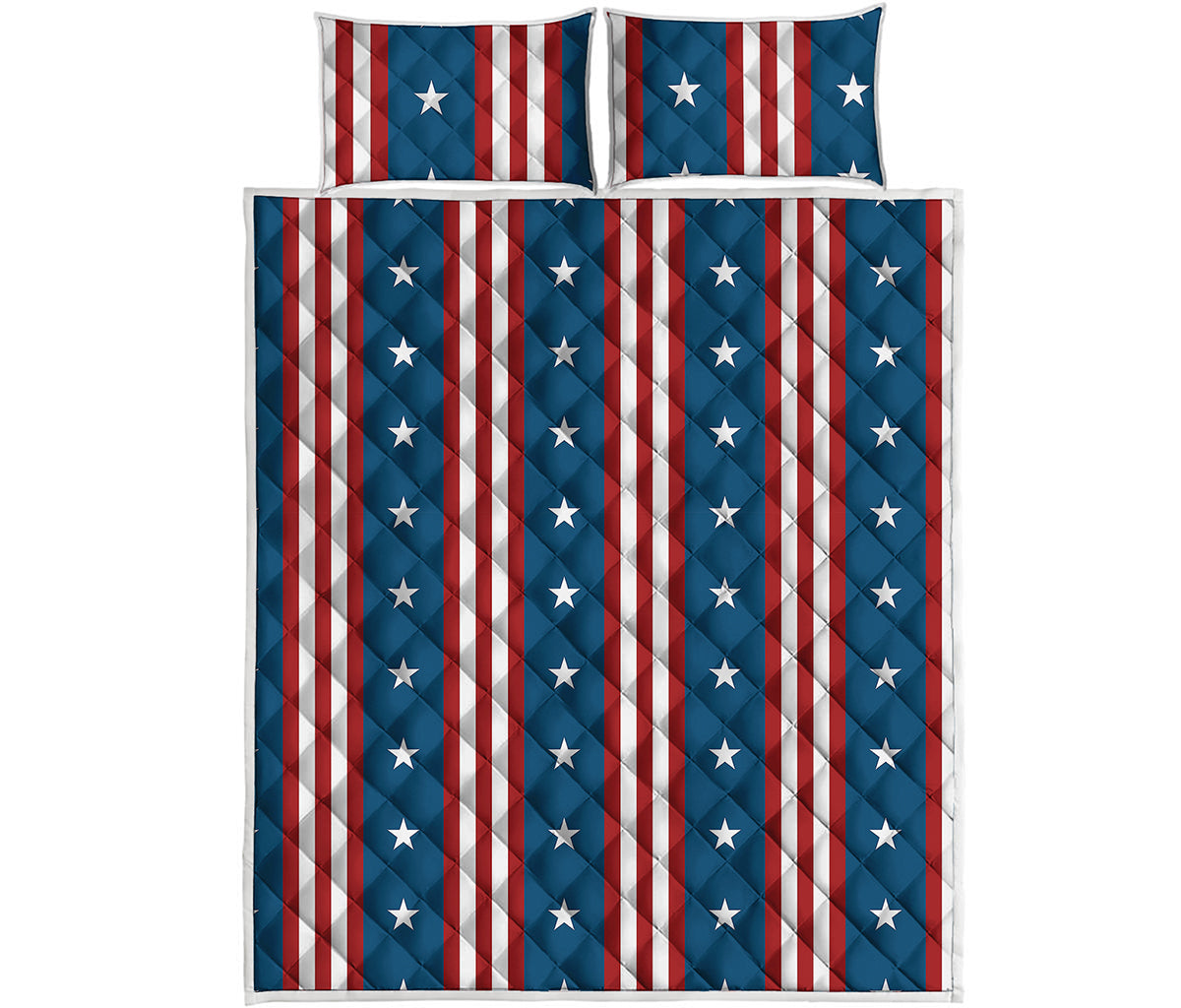 USA Independence Day Pattern Print Quilt Bed Set