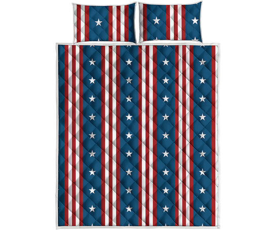 USA Independence Day Pattern Print Quilt Bed Set