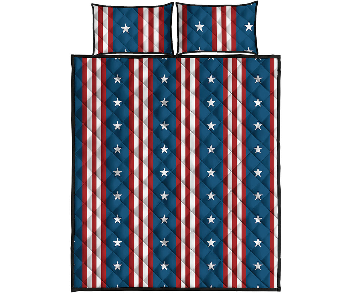 USA Independence Day Pattern Print Quilt Bed Set