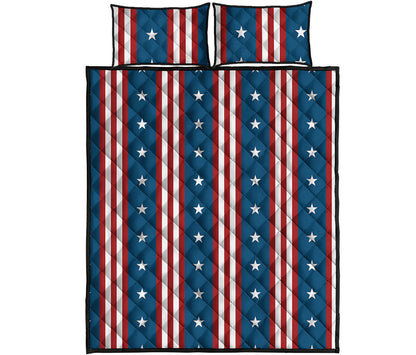 USA Independence Day Pattern Print Quilt Bed Set