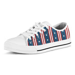 USA Independence Day Pattern Print White Low Top Shoes