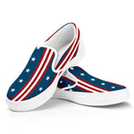 USA Independence Day Pattern Print White Slip On Shoes