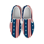 USA Independence Day Pattern Print White Slip On Shoes