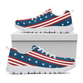 USA Independence Day Pattern Print White Running Shoes