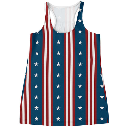 USA Independence Day Pattern Print Women's Racerback Tank Top