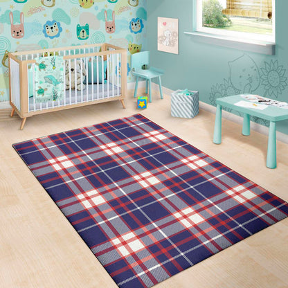 USA Patriotic Plaid Print Area Rug