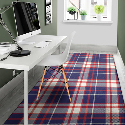USA Patriotic Plaid Print Area Rug