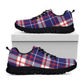 USA Patriotic Plaid Print Black Running Shoes