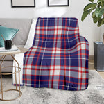 USA Patriotic Plaid Print Blanket