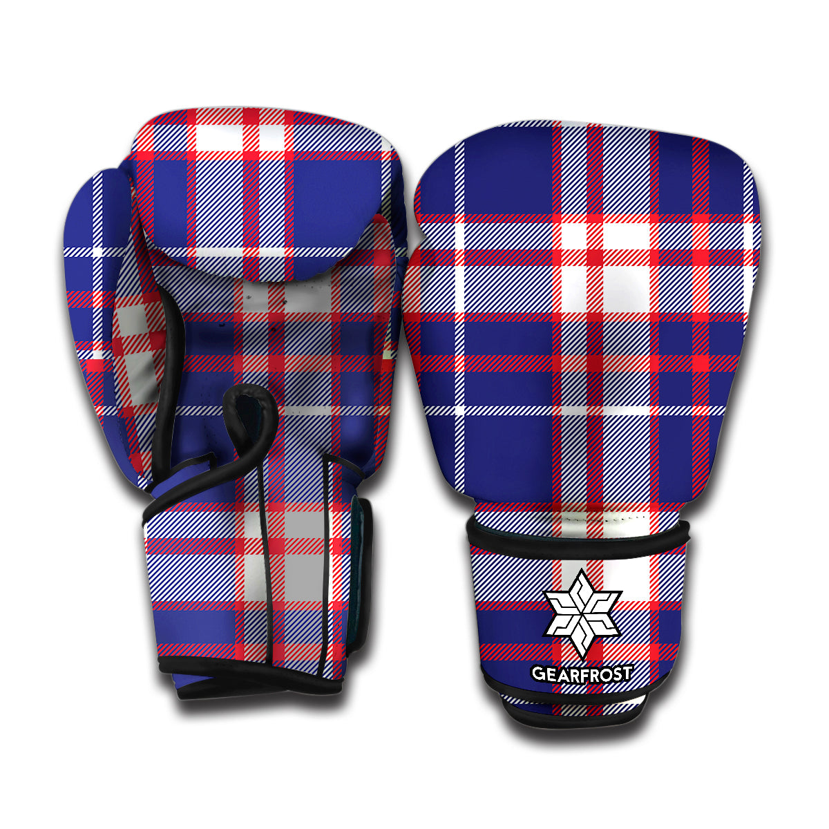 USA Patriotic Plaid Print Boxing Gloves