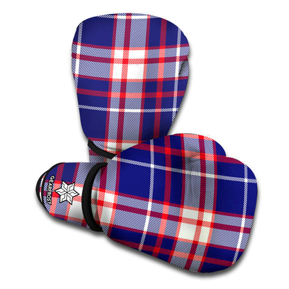 USA Patriotic Plaid Print Boxing Gloves