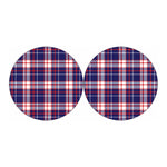 USA Patriotic Plaid Print Car Coasters