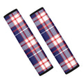 USA Patriotic Plaid Print Car Seat Belt Covers