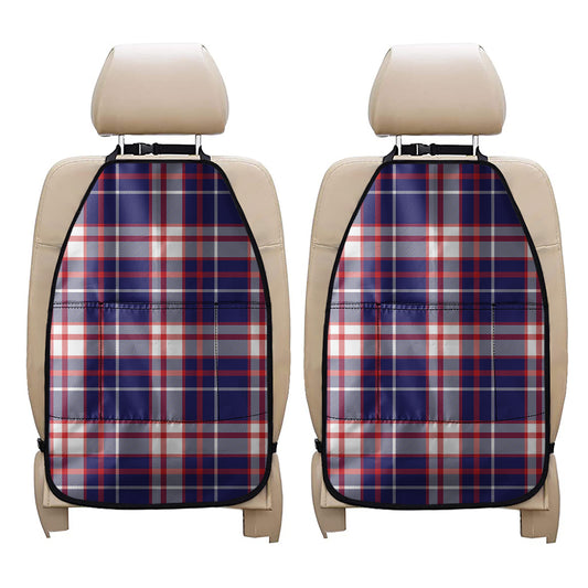 USA Patriotic Plaid Print Car Seat Organizers