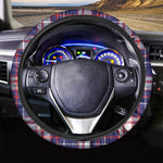 USA Patriotic Plaid Print Car Steering Wheel Cover
