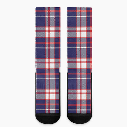 USA Patriotic Plaid Print Crew Socks