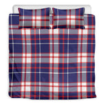 USA Patriotic Plaid Print Duvet Cover Bedding Set