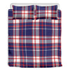 USA Patriotic Plaid Print Duvet Cover Bedding Set