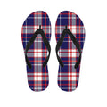 USA Patriotic Plaid Print Flip Flops
