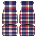USA Patriotic Plaid Print Front and Back Car Floor Mats