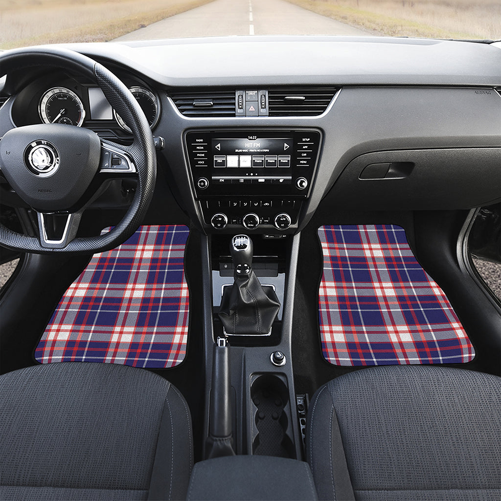USA Patriotic Plaid Print Front and Back Car Floor Mats