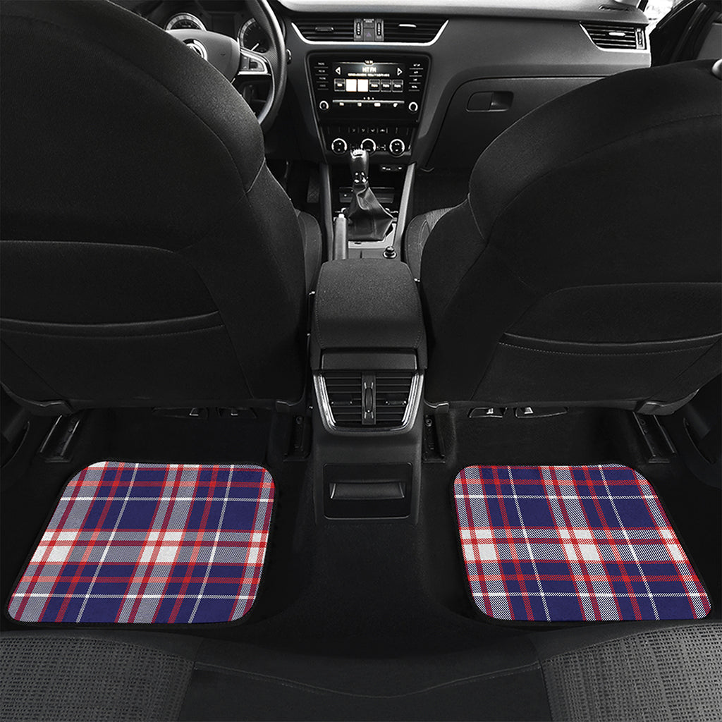 USA Patriotic Plaid Print Front and Back Car Floor Mats
