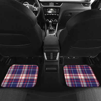 USA Patriotic Plaid Print Front and Back Car Floor Mats