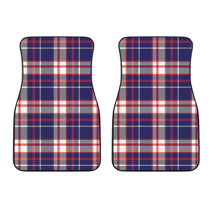 USA Patriotic Plaid Print Front Car Floor Mats