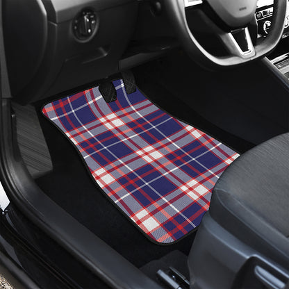 USA Patriotic Plaid Print Front Car Floor Mats