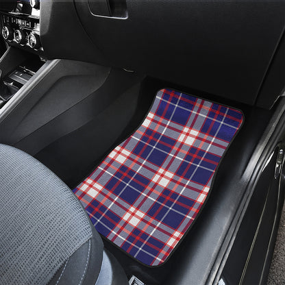 USA Patriotic Plaid Print Front Car Floor Mats