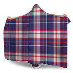 USA Patriotic Plaid Print Hooded Blanket