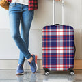 USA Patriotic Plaid Print Luggage Cover