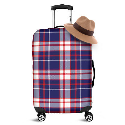 USA Patriotic Plaid Print Luggage Cover