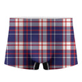 USA Patriotic Plaid Print Men's Boxer Briefs