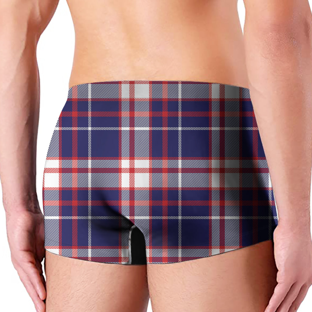 USA Patriotic Plaid Print Men's Boxer Briefs