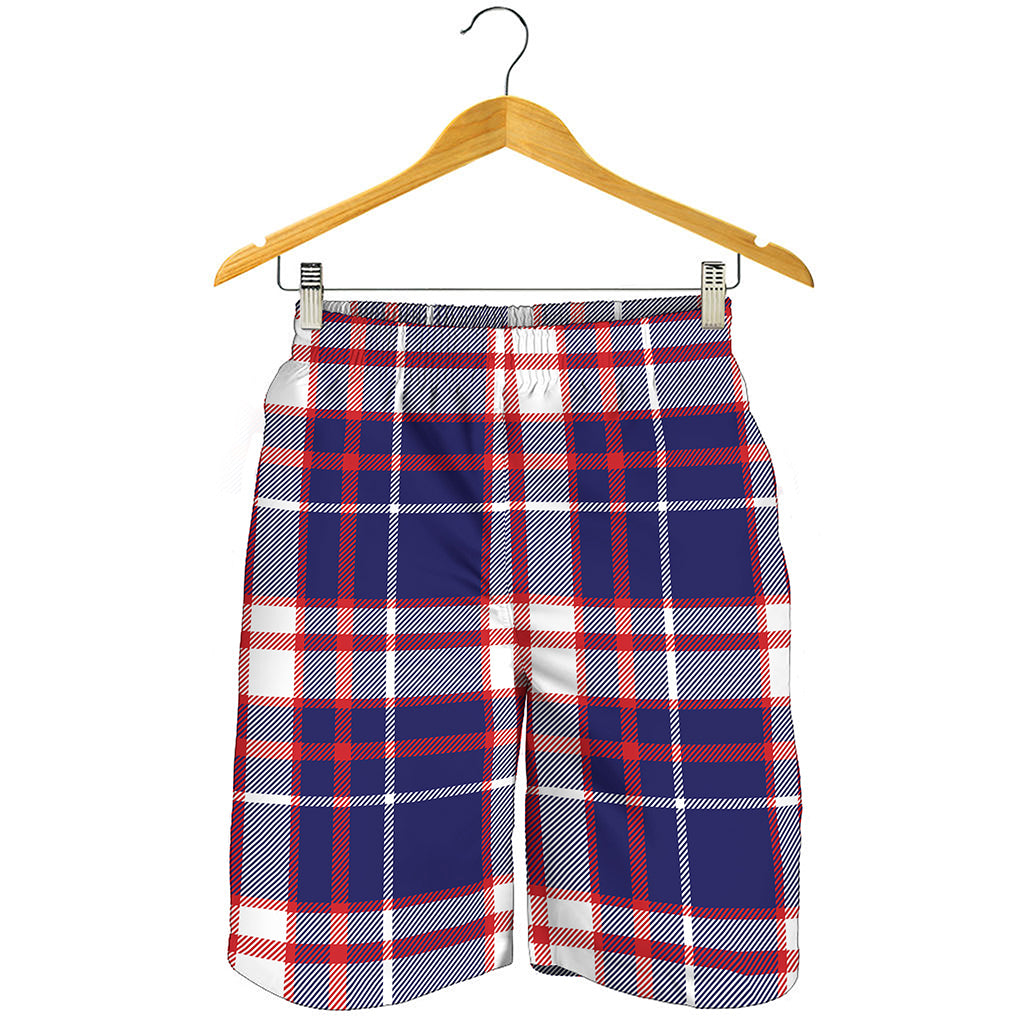 USA Patriotic Plaid Print Men's Shorts